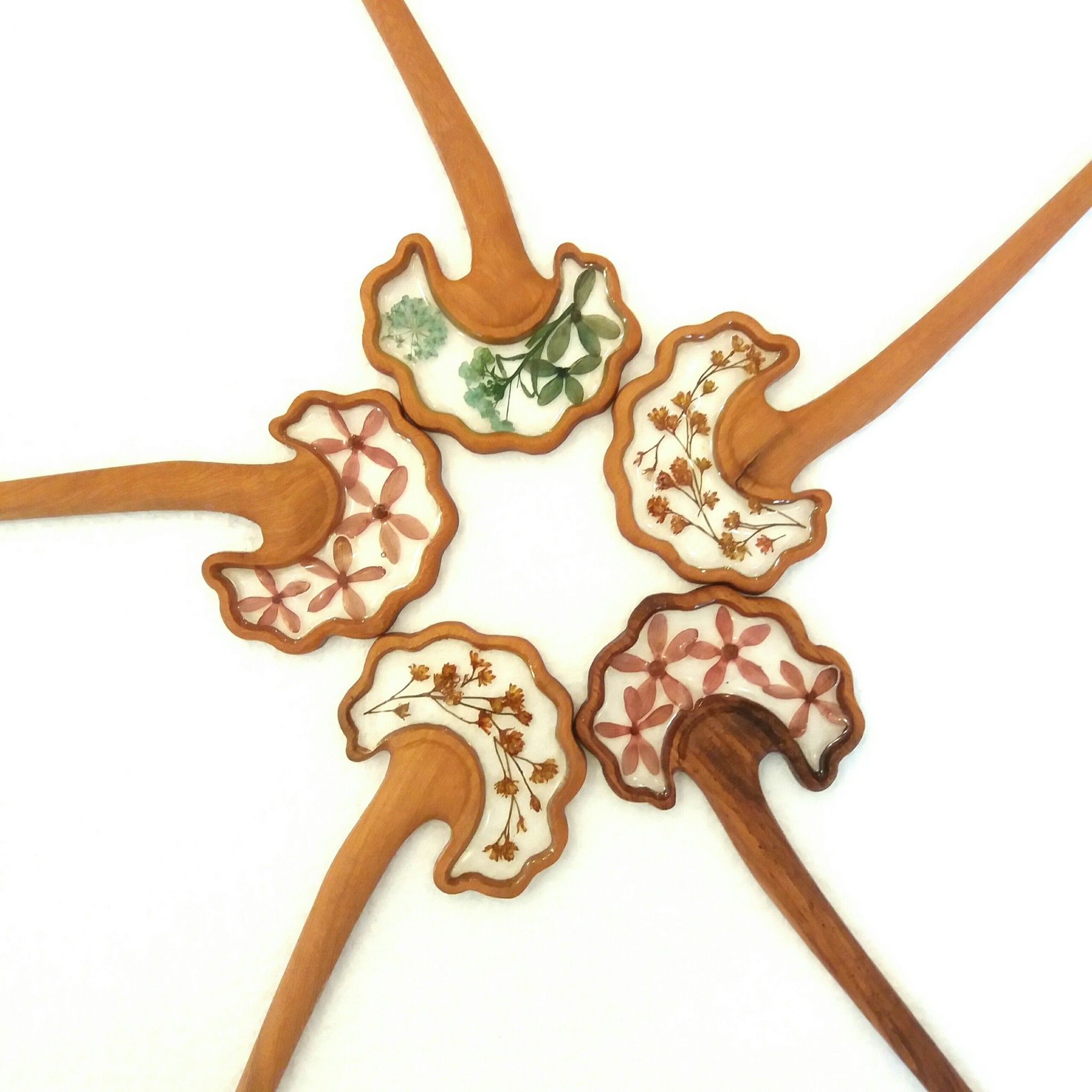 Trâm cài tóc gỗ- resin- hoa khô 15