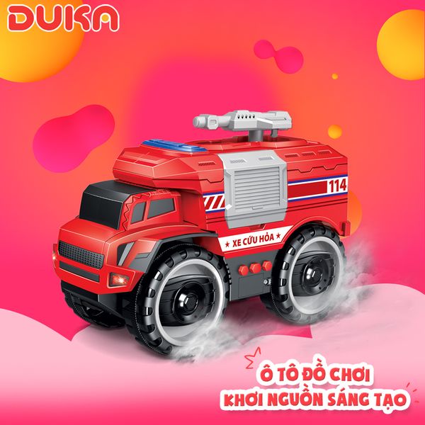 Đồ Chơi DUKA: Xe Cứu Hỏa Kết Hợp Ánh Sáng Và Âm Thanh - DK81124