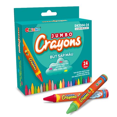  Văn Phòng Phẩm DUKA: Bút Sáp Màu - Jumbo Crayons - 24 Màu (DK 3304 - 24) 