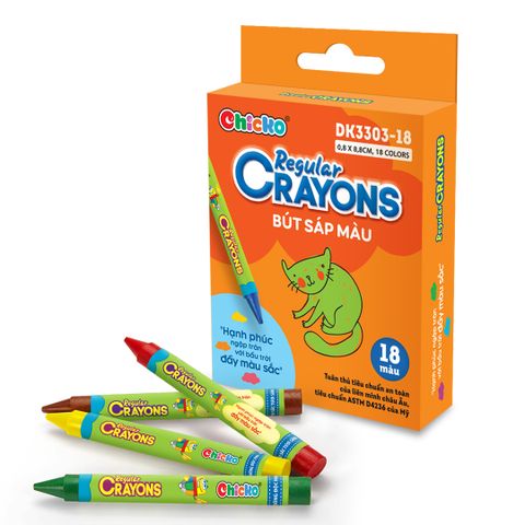  Văn Phòng Phẩm DUKA: Bút Sáp Màu Regular Crayons - 18 Màu (DK 3303-18) 