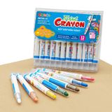 Văn Phòng Phẩm DUKA: Bút Sáp Màu Xoay - Twist Crayon 12 Màu - Túi Nhựa PVC (DK3301-12)