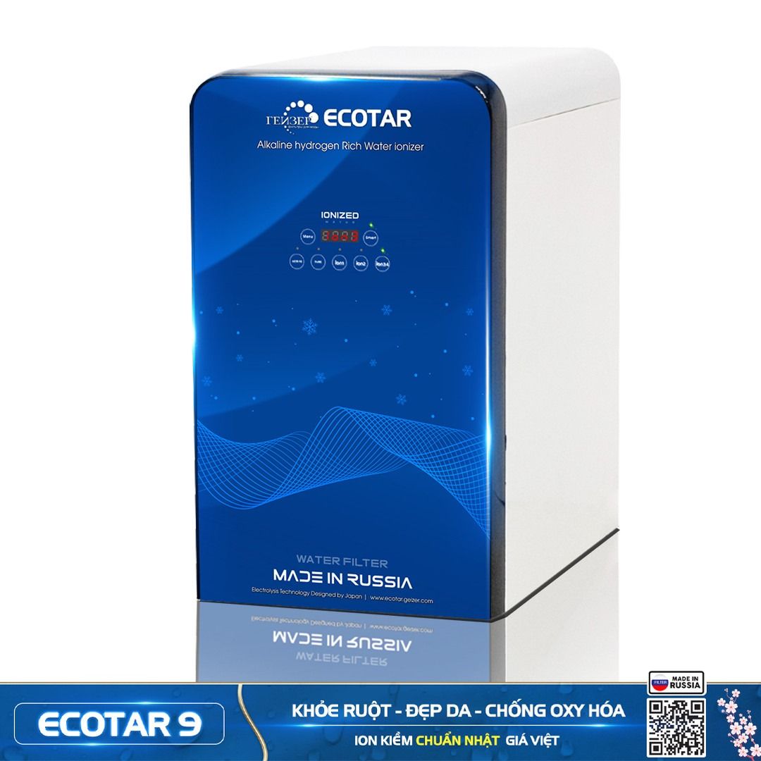 Máy lọc nước ion kiềm Geyser Ecotar 9 - Tốt cho ruột - Làm đẹp da - Chống oxy hóa