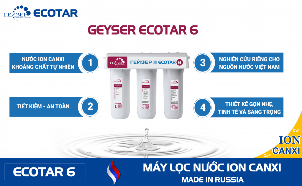 Máy lọc nước Ion Canxi Geyser ECOTAR 6 – Made in Russia