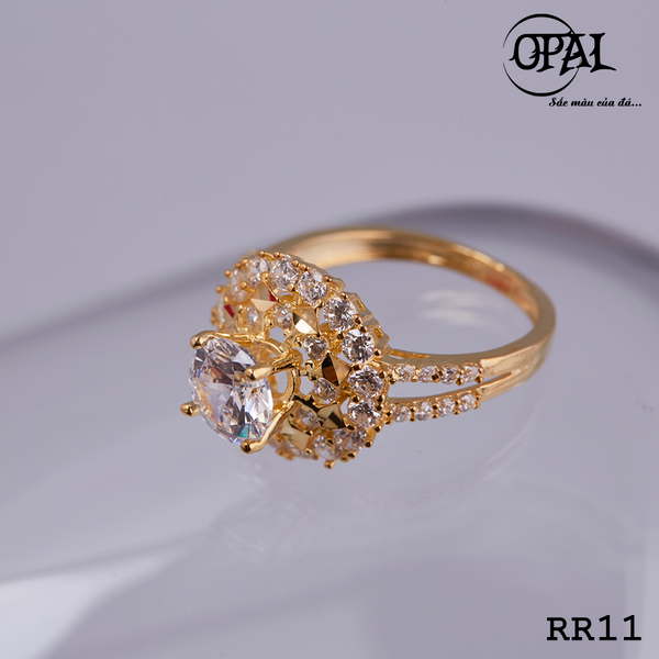  RR11- Nhẫn bạc nữ đính đá Ross OPAL 