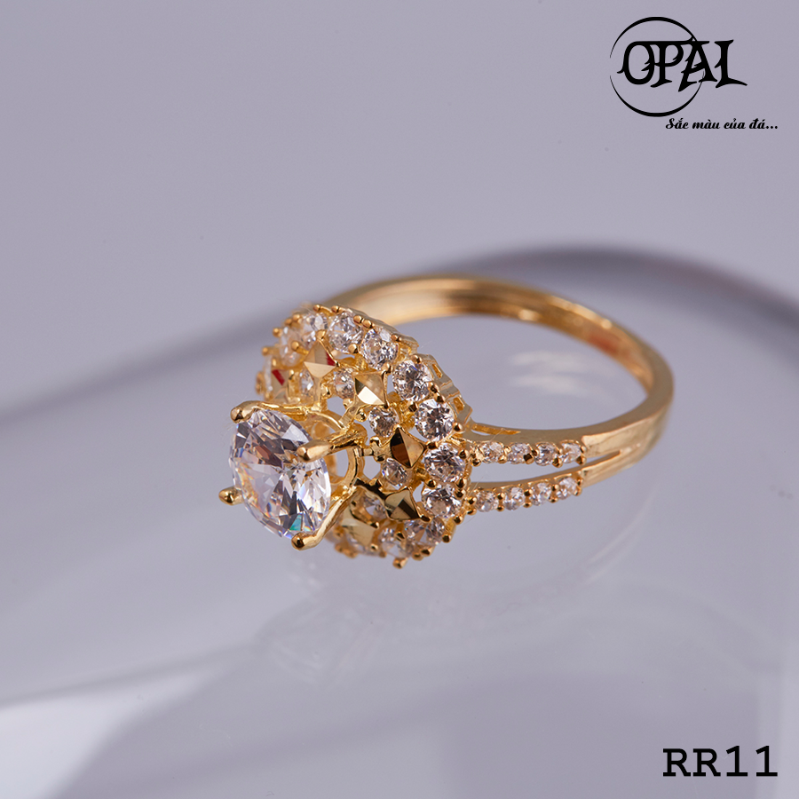 RR11- Nhẫn bạc nữ đính đá Ross OPAL