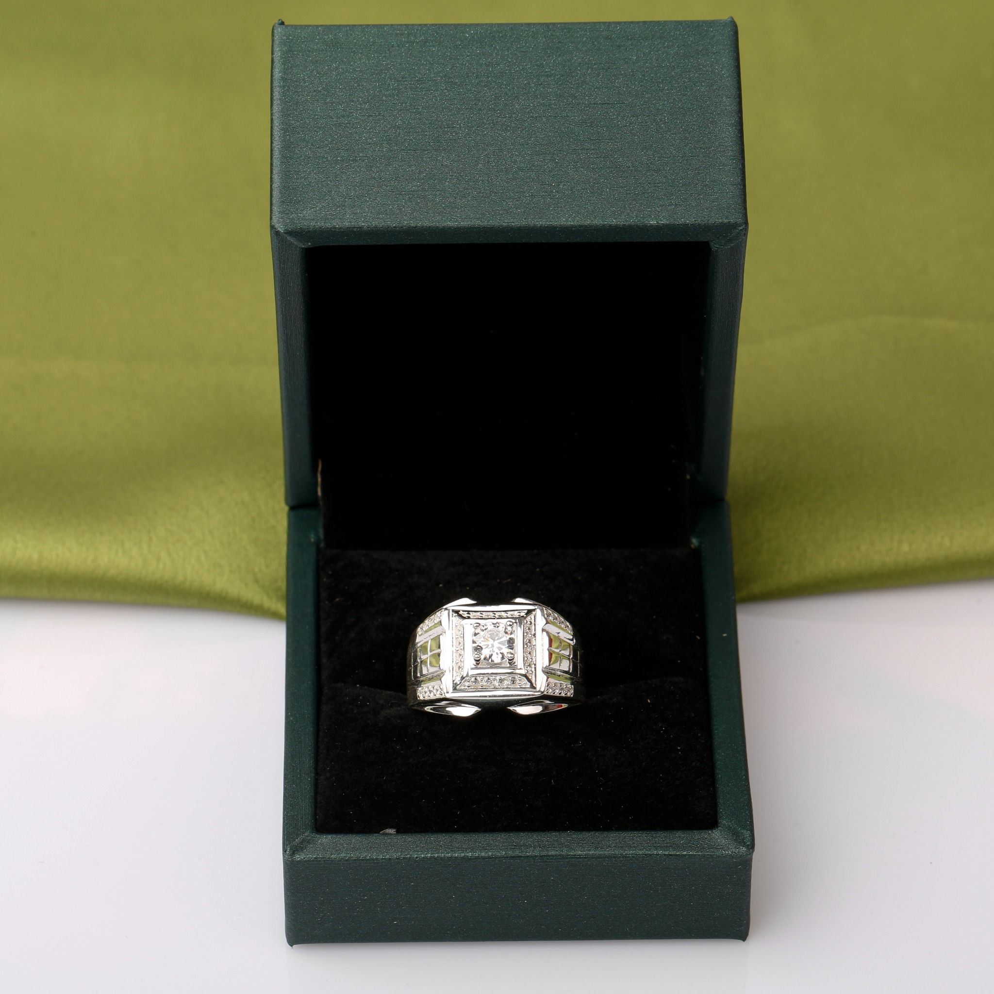  Nhẫn Bạc Nam đính đá cao cấp  RM05 thương hiệu Opal 