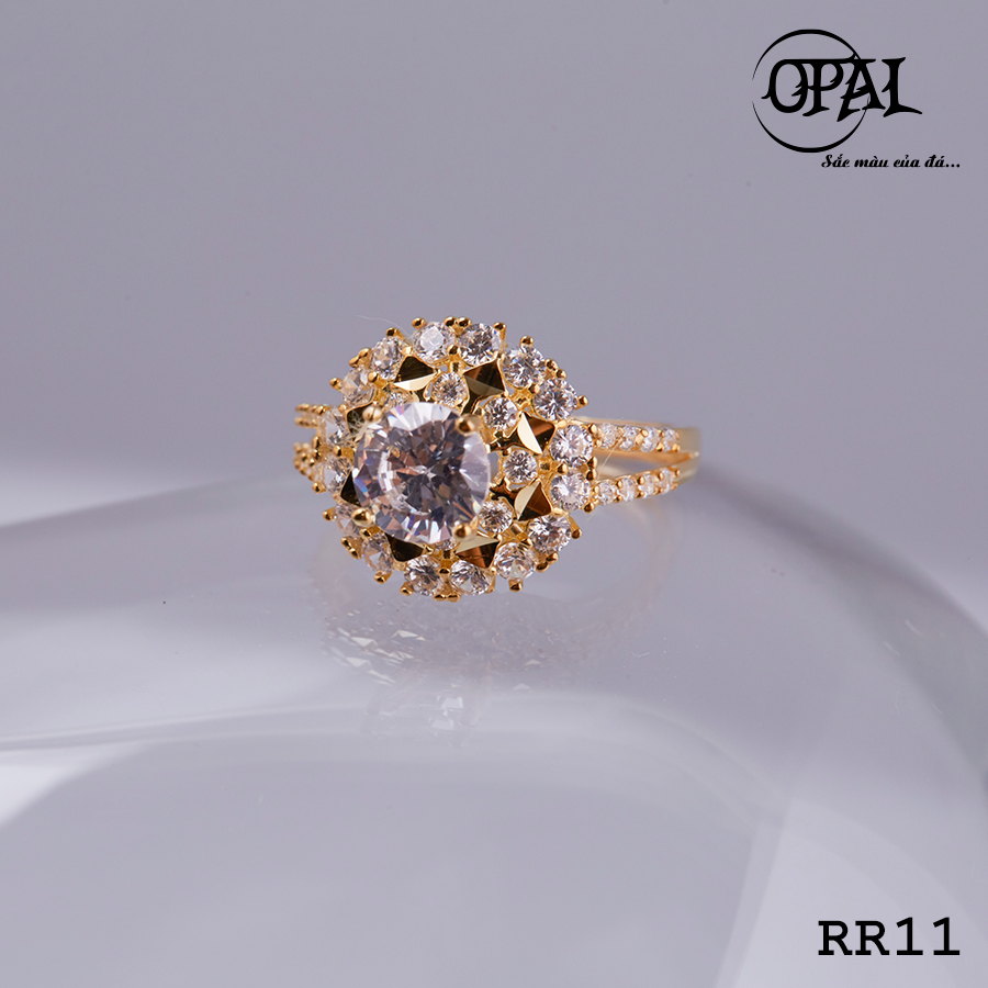 RR11- Nhẫn bạc nữ đính đá Ross OPAL
