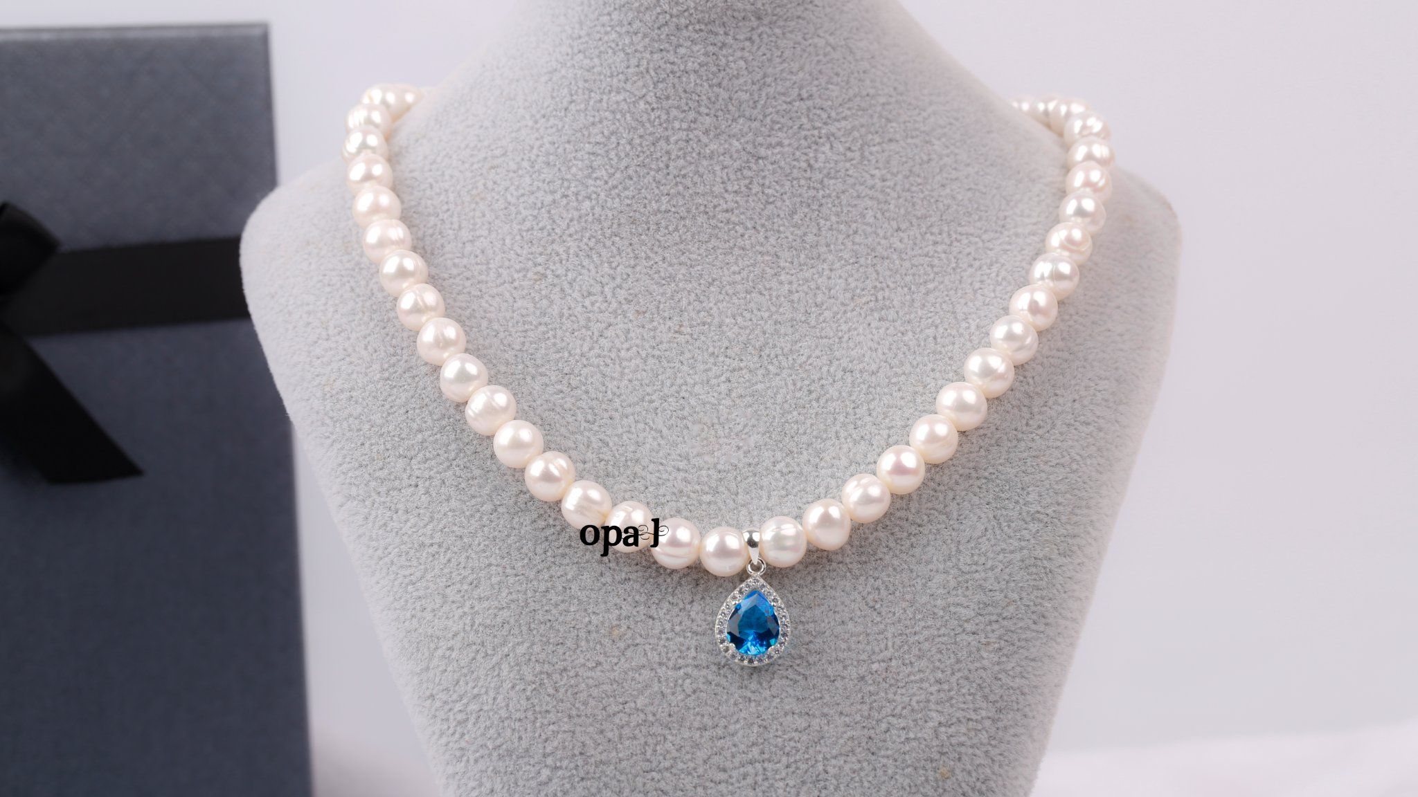  Vòng cổ Ngọc trai đính đá phong cách trẻ trung thương hiệu Opal 