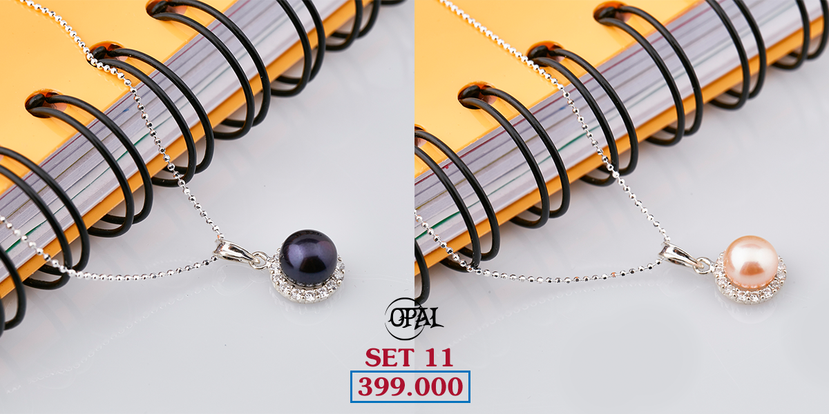 SET 11 - Bộ trang sức ngọc trai và bạc Opal