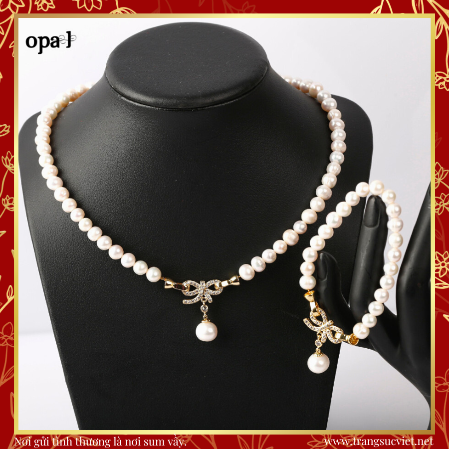 Bộ Trang sức Vòng cổ - Vòng Tay Ngọc trai Opal