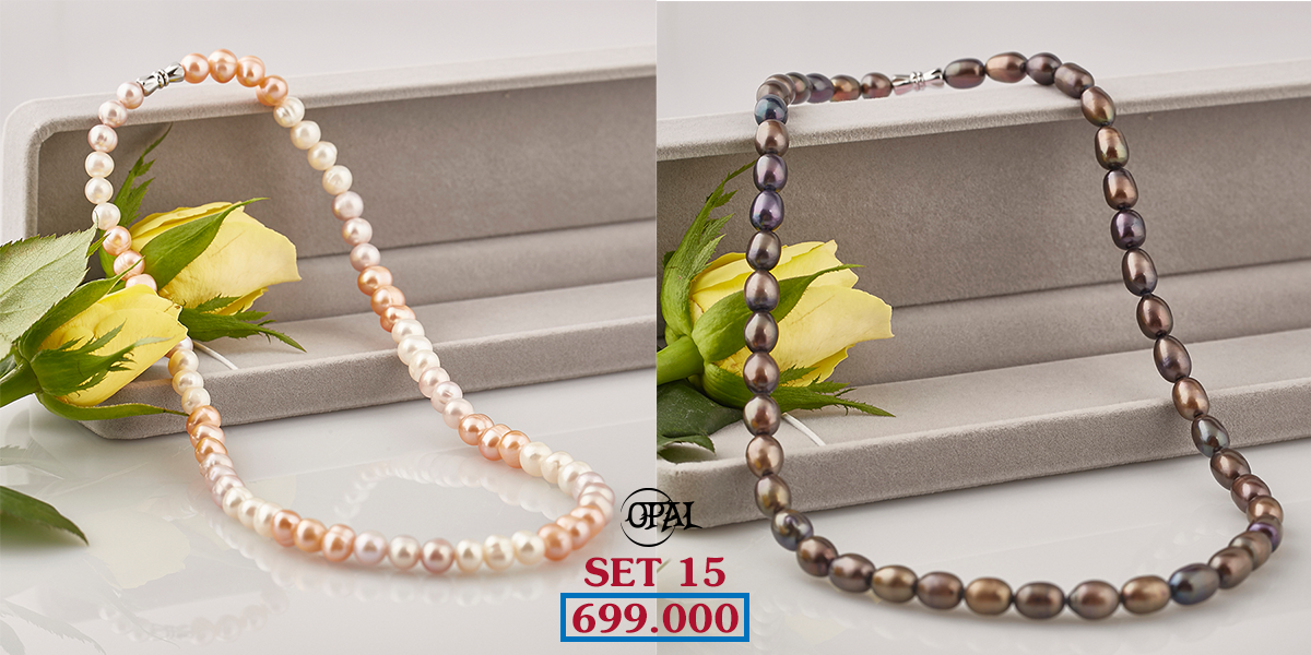 SET 15 - Bộ trang sức ngọc trai Opal