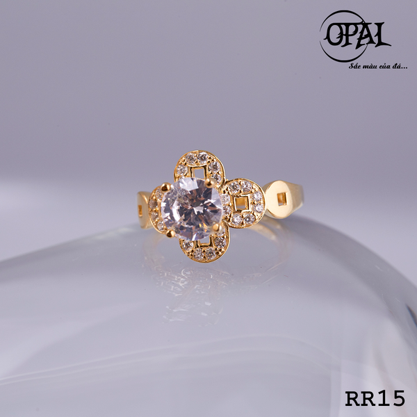  RR15- Nhẫn bạc nữ đính đá Ross OPAL 