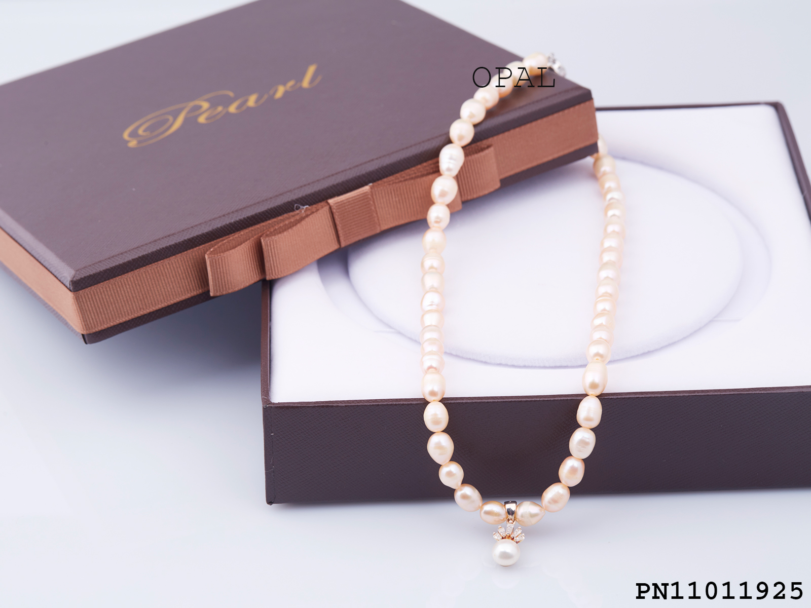 PN11011925L- Chuỗi vòng cổ ngọc trai tự nhiên OPAL