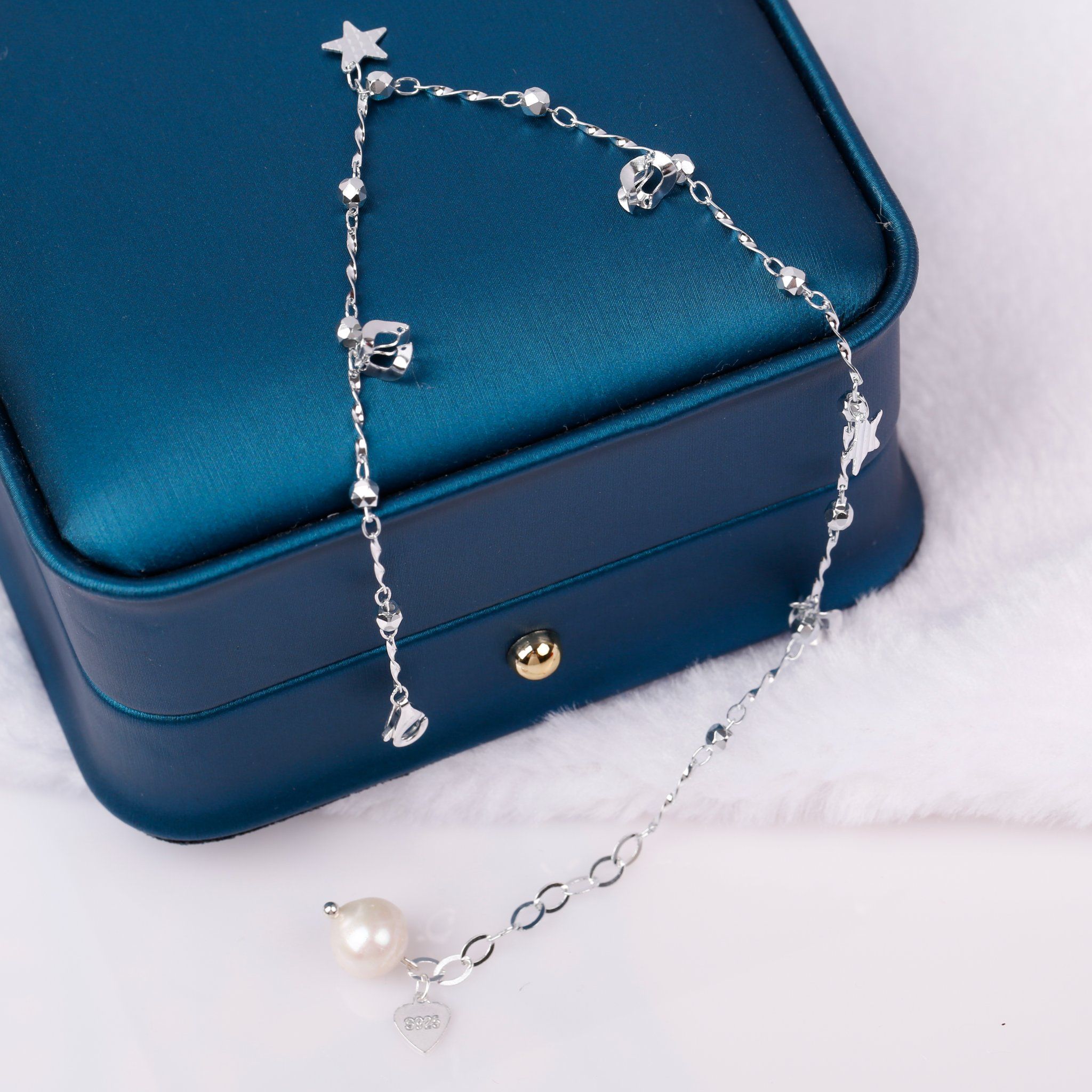 N60 - Lắc tay Bạc đính Ngọc trai thương hiệu Opal