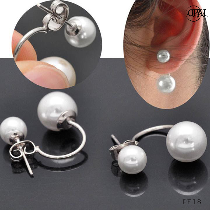PE18- Hoa tai ngọc trai 2in1 OPAL