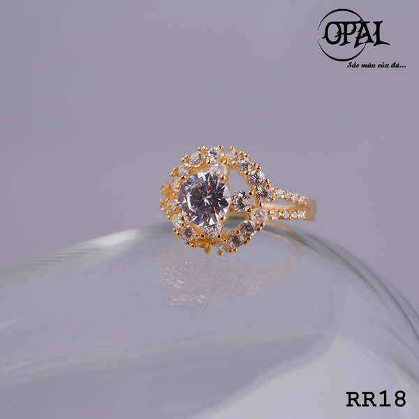  RR18- Nhẫn bạc nữ đính đá Ross OPAL 