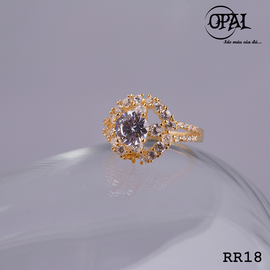 RR18- Nhẫn bạc nữ đính đá Ross OPAL