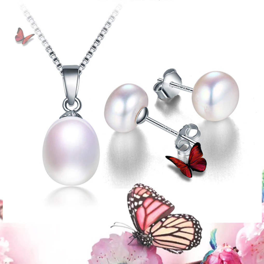  Set dây chuyền và hoa tai Ngọc trai Opal 3 màu ưa chuộng phong cách trẻ trung 