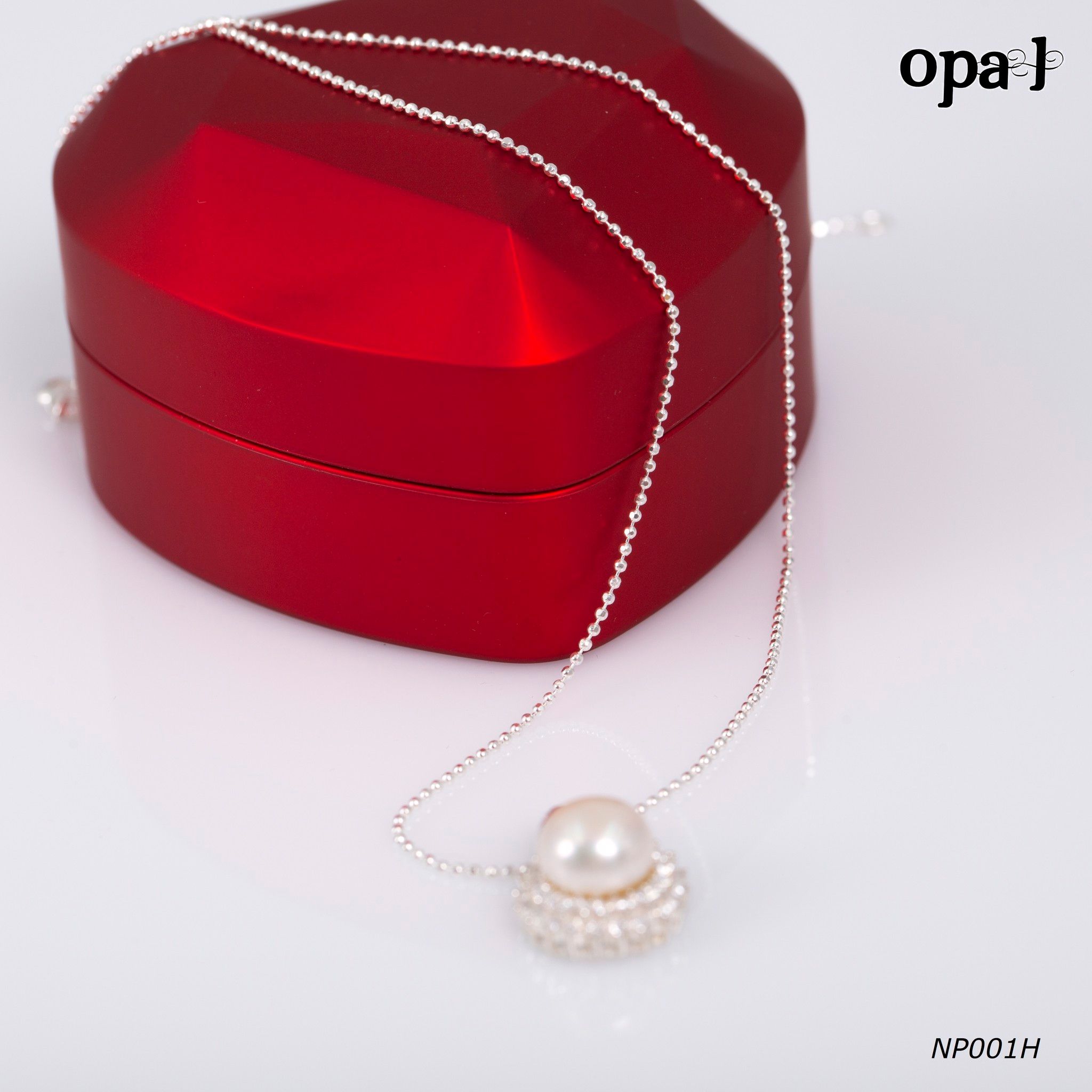 NP001H - Dây chuyền bạc kèm mặt ngọc trai OPAL