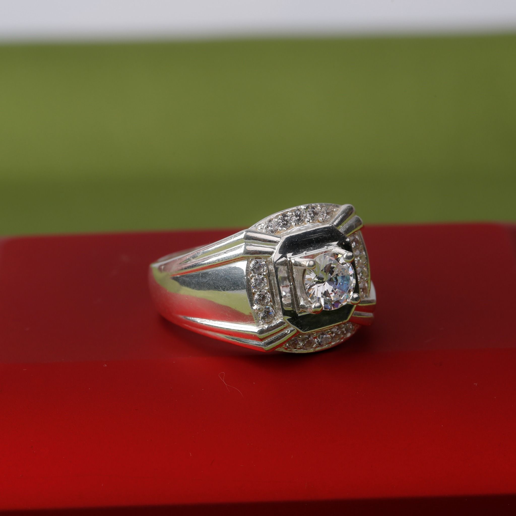  Nhẫn Bạc Nam đính đá cao cấp  RM03 thương hiệu Opal 