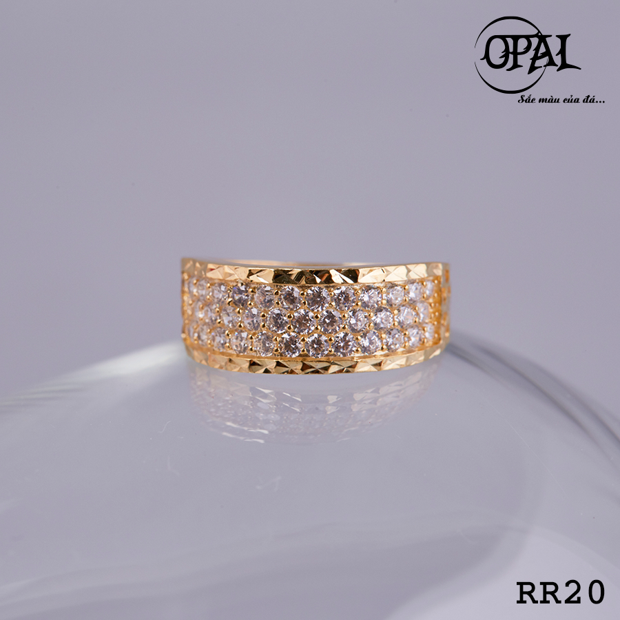 RR20- Nhẫn bạc nữ đính đá Ross OPAL
