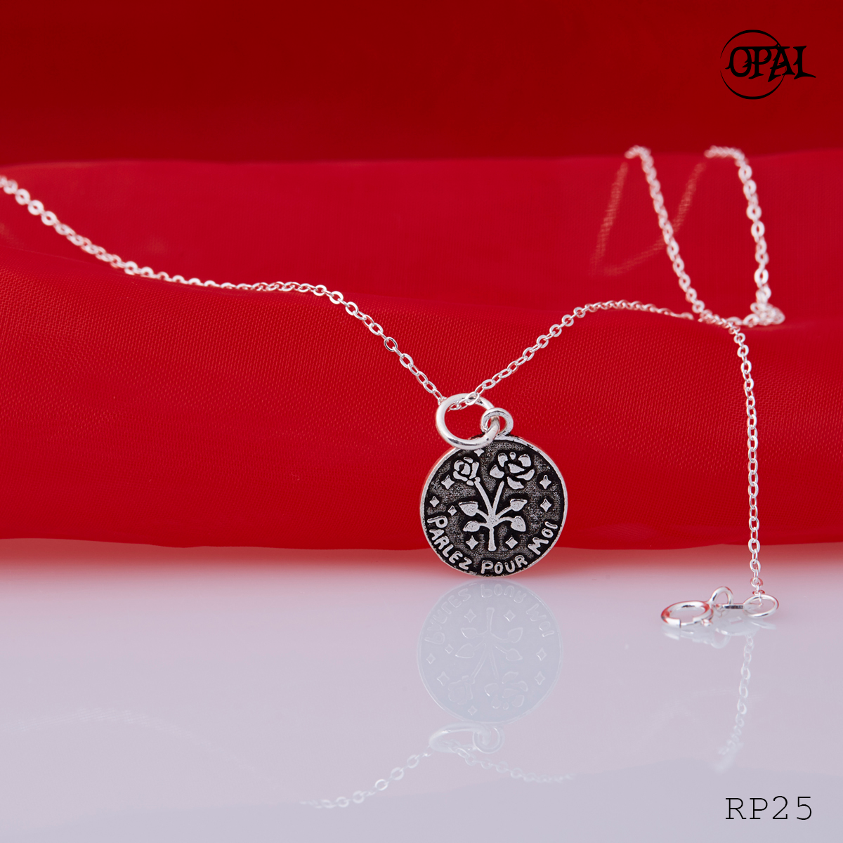 RP25- Bộ mặt và dây chuyền bạc OPAL
