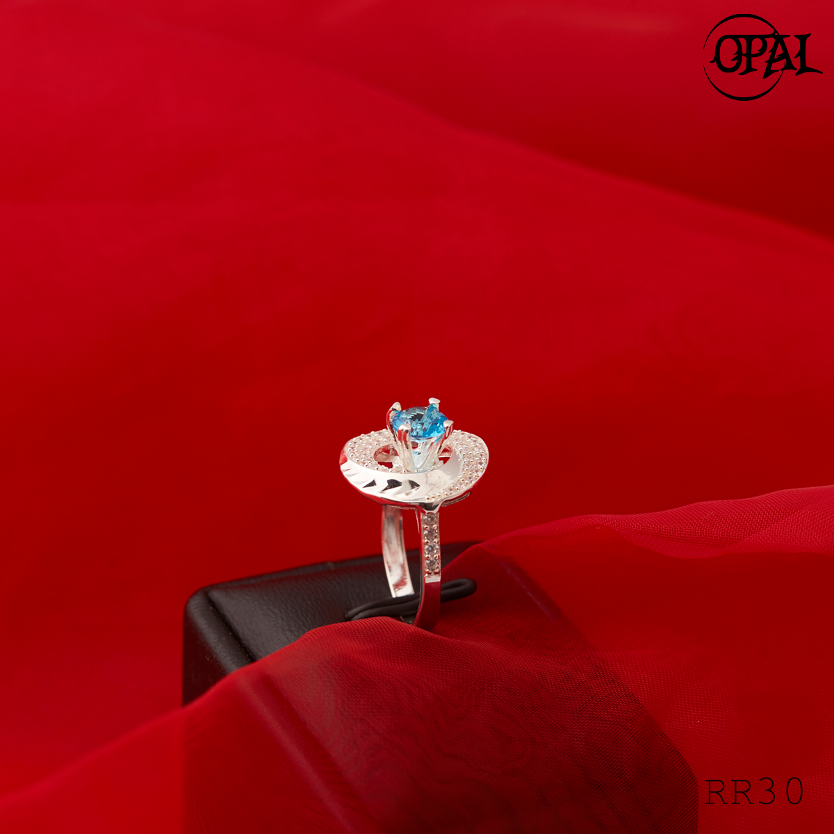 RR30-Nhẫn bạc đính đá Ross OPAL