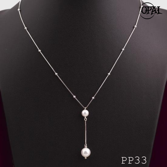  PP33-Dây chuyền bạc liền mặt Ngọc Trai OPAL 