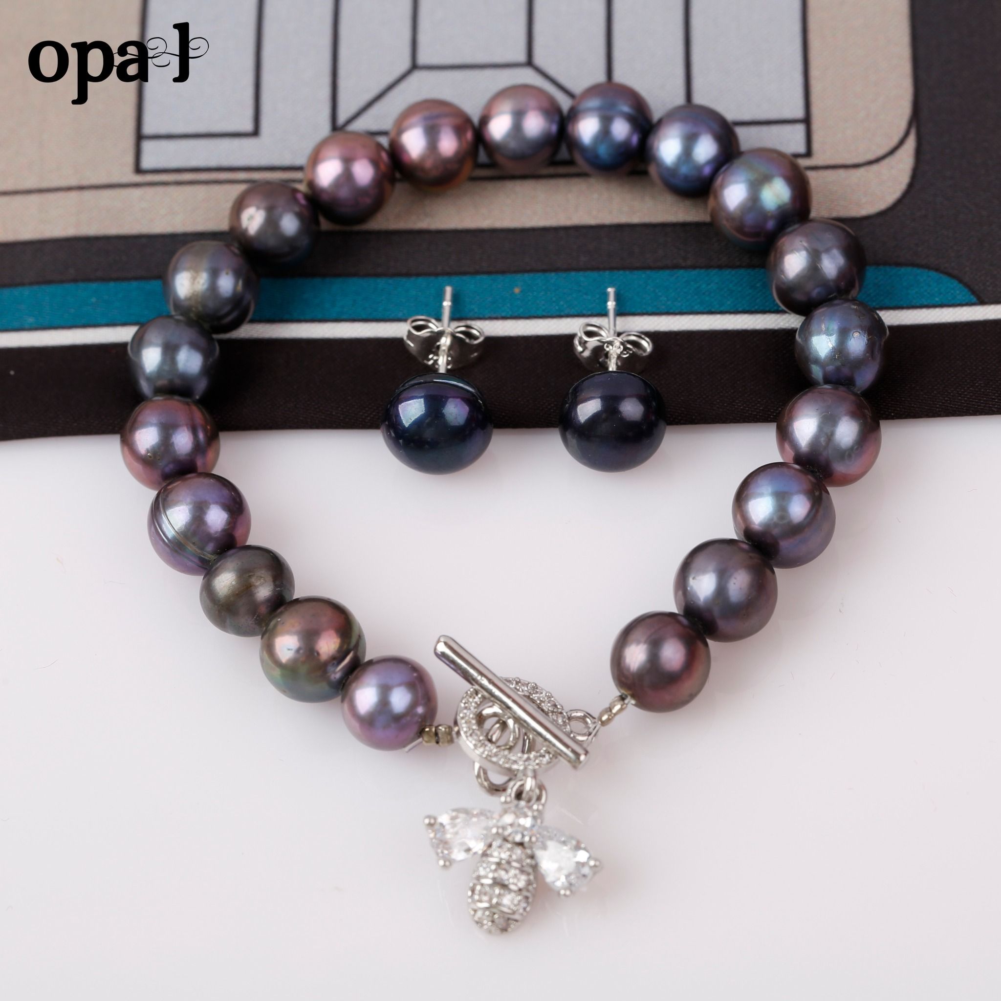 VÒNG TAY VÀ HOA TAI / NHẪN THƯƠNG HIỆU OPAL , QUÀ TẶNG DÂY CHUYẾN BẠC ĐÍNH 1 VIÊN NGỌC TRAI