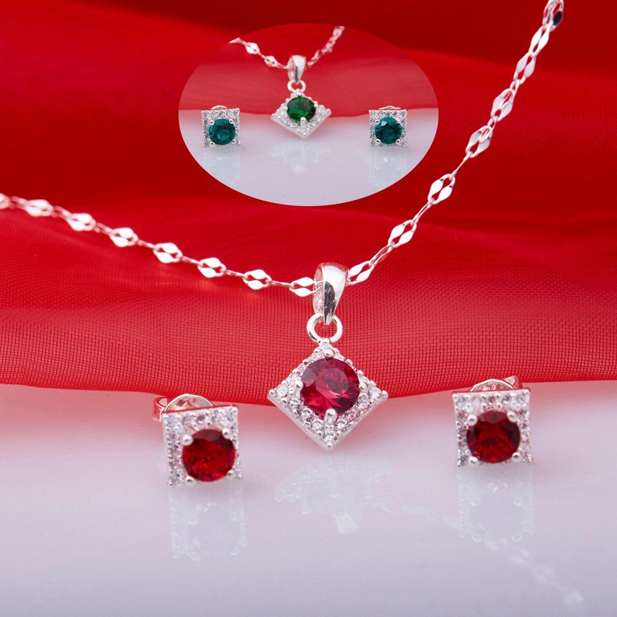 SET DÂY CHUYỀN VÀ HOA TAI THƯƠNG HIỆU OPAL HT2