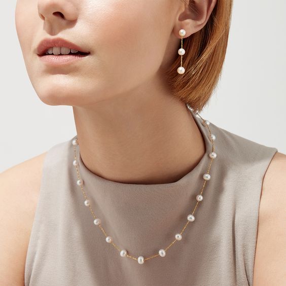 VÒNG CỔ + HOA TAI NGỌC TRAI THƯƠNG HIỆU OPAL