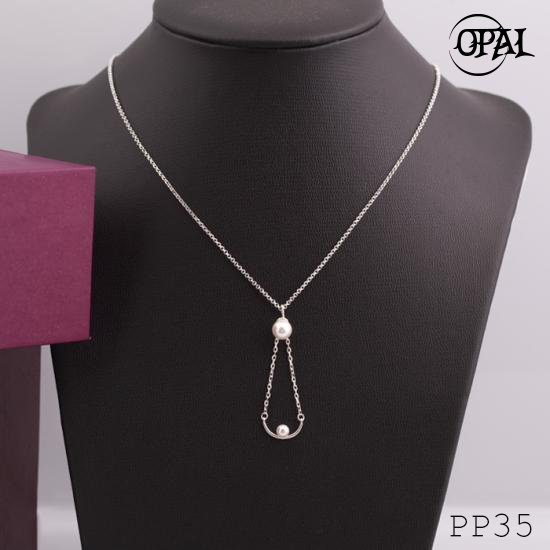 PP35-Dây chuyền bạc liền mặt Ngọc Trai OPAL