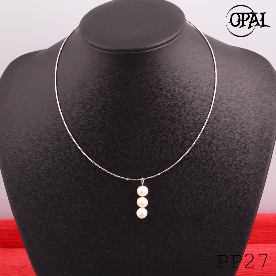 PP27- Dây chuyền bạc kèm mặt Ngọc Trai OPAL