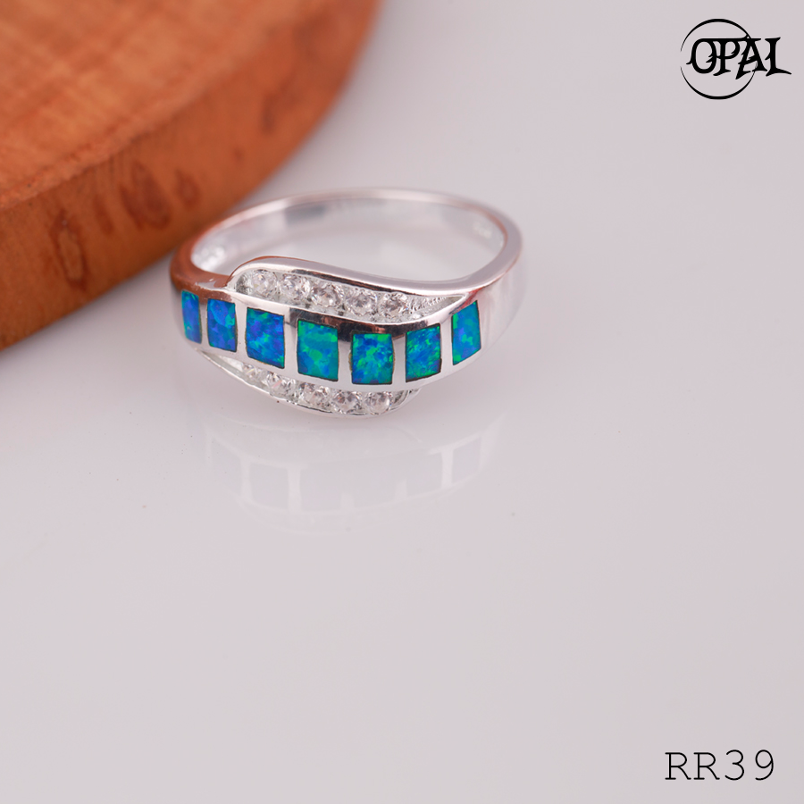 RR39-Nhẫn bạc đính đá Ross OPAL