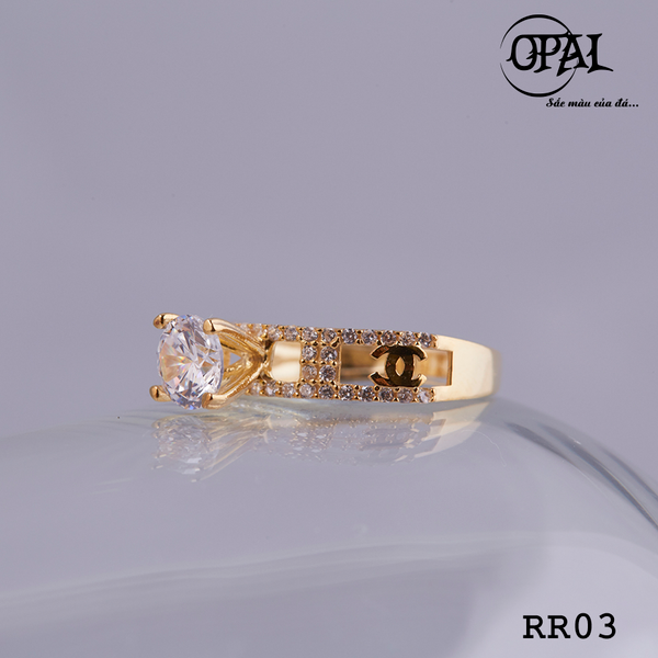  RR03- Nhẫn bạc nữ đính đá Ross OPAL 