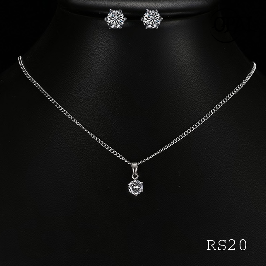 RS20 - Bộ trang sức bạc đính đá ross OPAL
