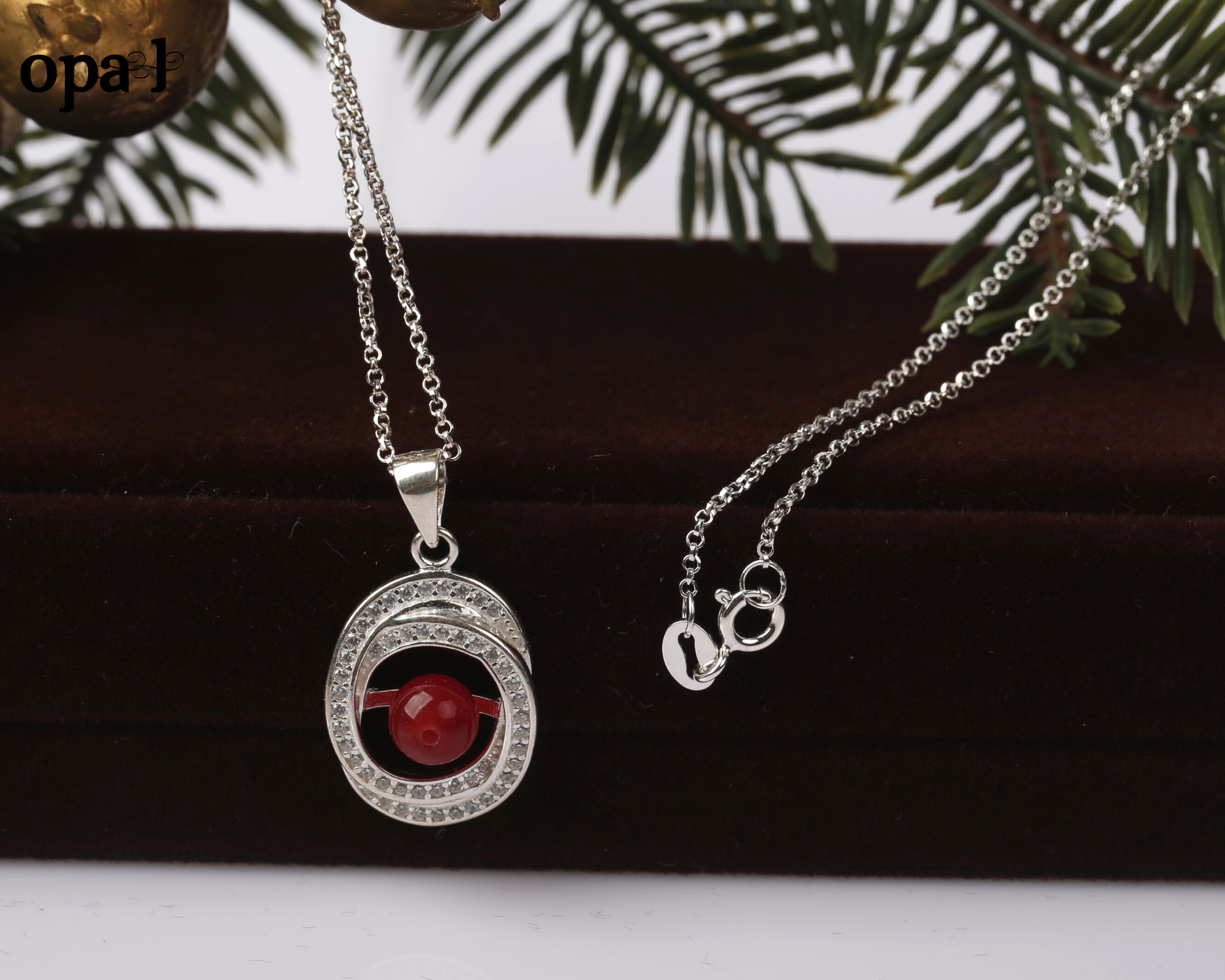 Dây chuyền bạc kèm mặt Ngọc Trai OPAL