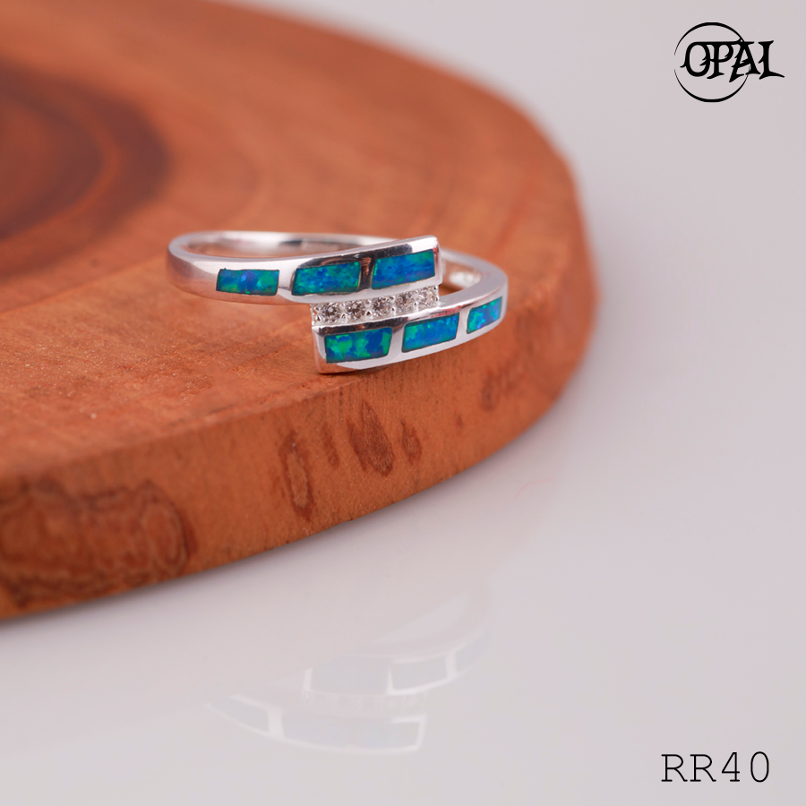 RR40-Nhẫn bạc đính đá Ross OPAL