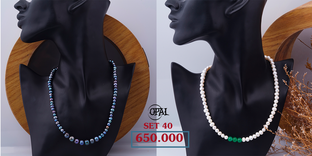 SET 40 - Bộ trang sức ngọc trai Opal