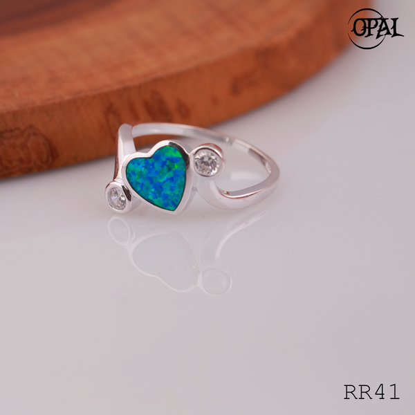  RR41-Nhẫn bạc đính đá Ross OPAL 