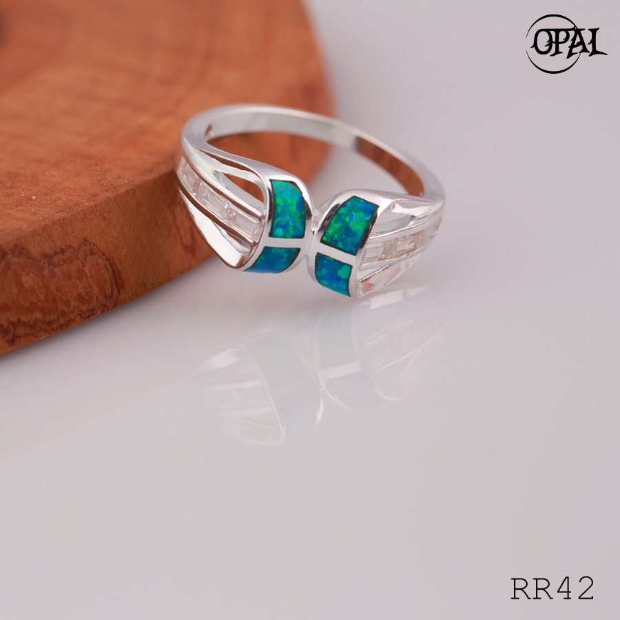 RR42-Nhẫn bạc đính đá Ross OPAL