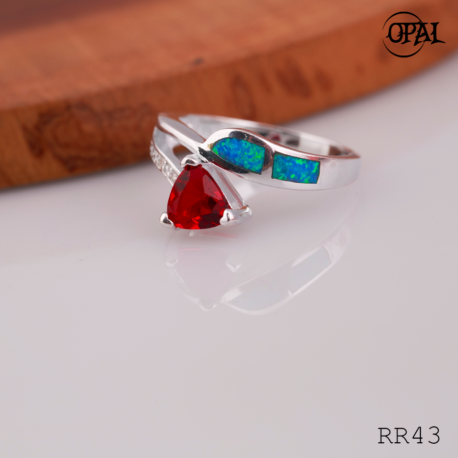 RR43-Nhẫn bạc đính đá Ross OPAL