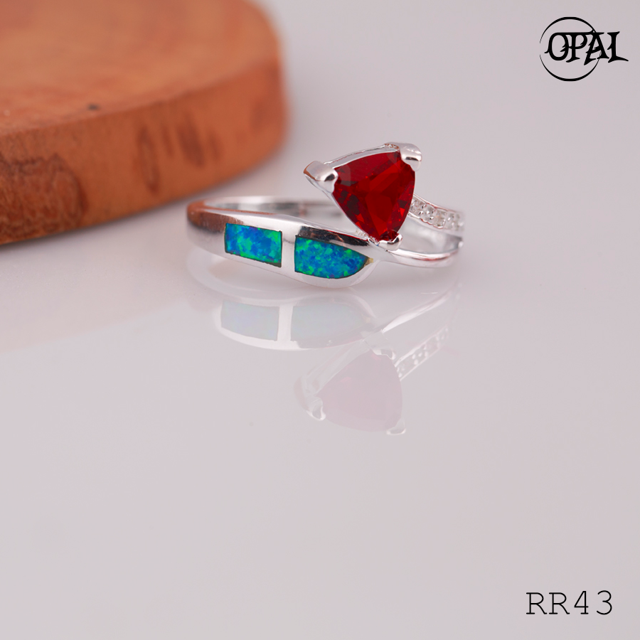 RR43-Nhẫn bạc đính đá Ross OPAL