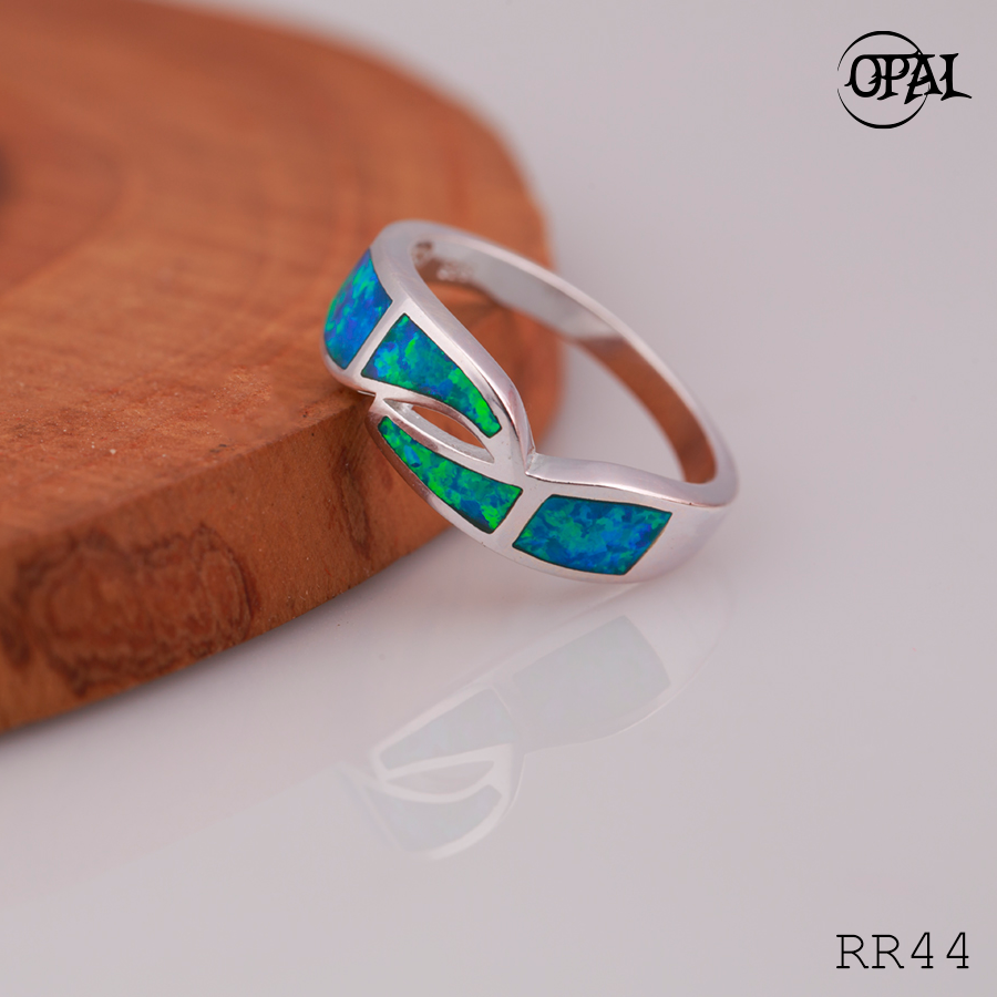 RR44-Nhẫn bạc đính đá Ross OPAL