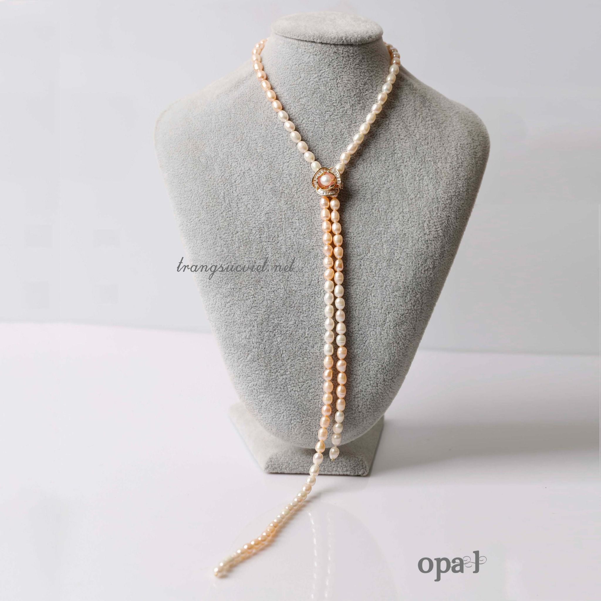 Chuỗi ngọc trai dáng dài phong cách