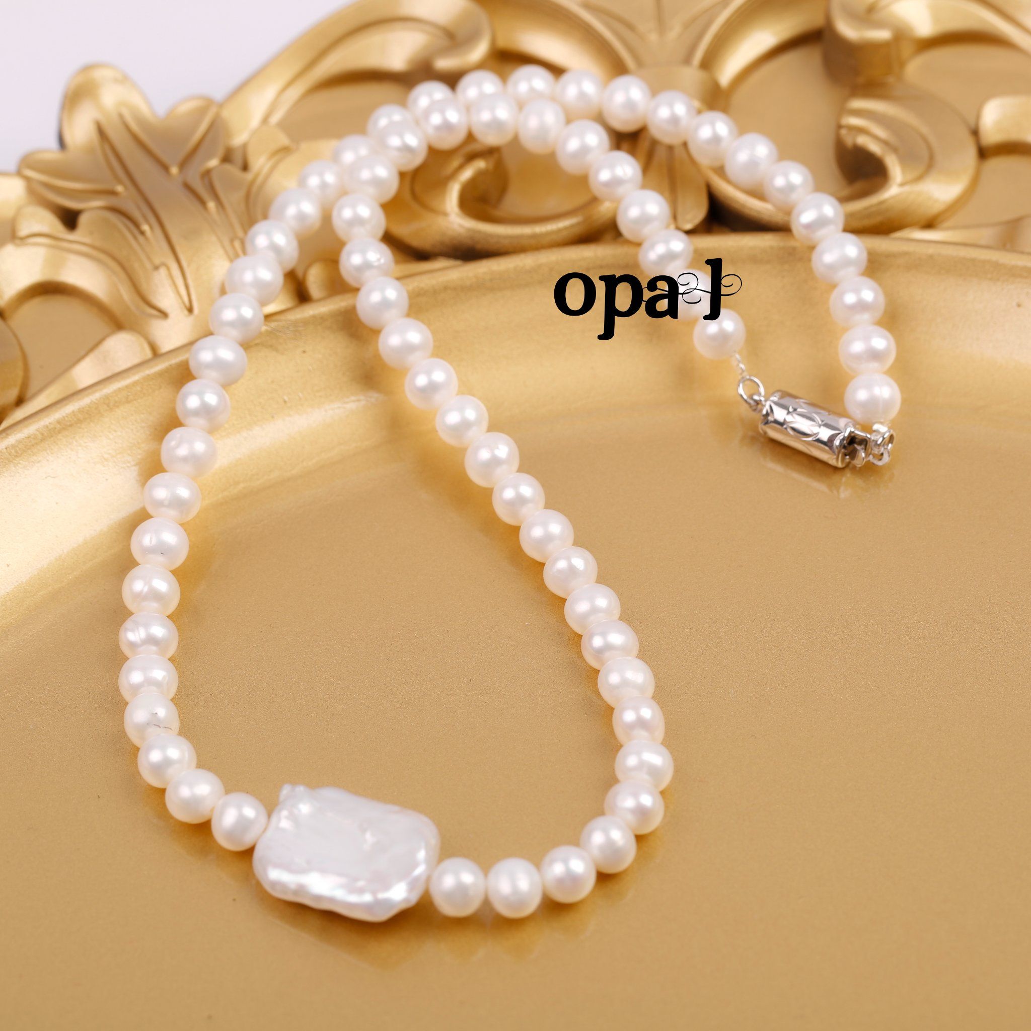 Set Vòng cổ Choker Ngọc Trai và Hoa tai Ngọc Trai siêu cá tính