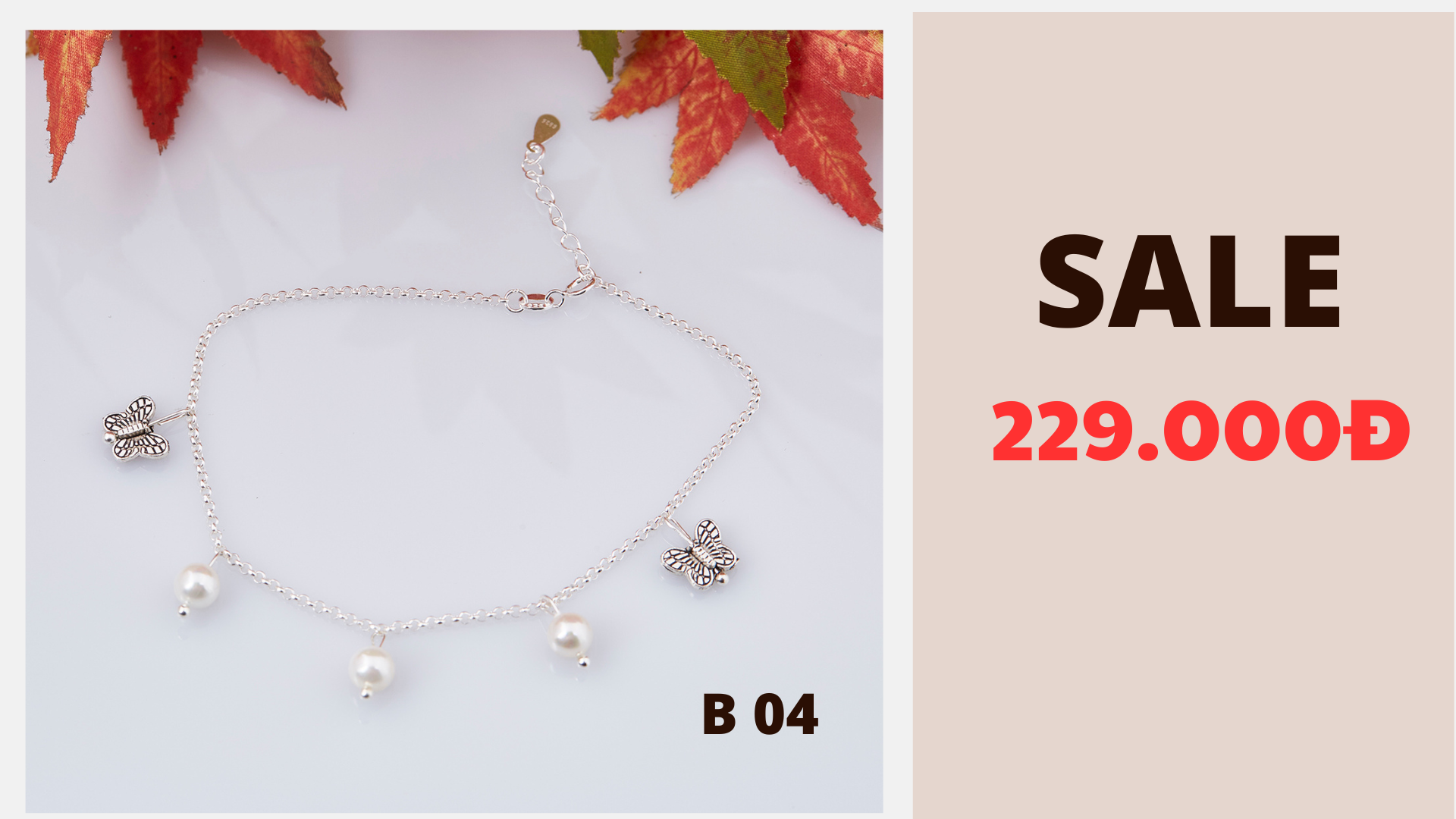 Bộ sưu tập lắc tay bạc đính ngọc trai phong cách trẻ trung