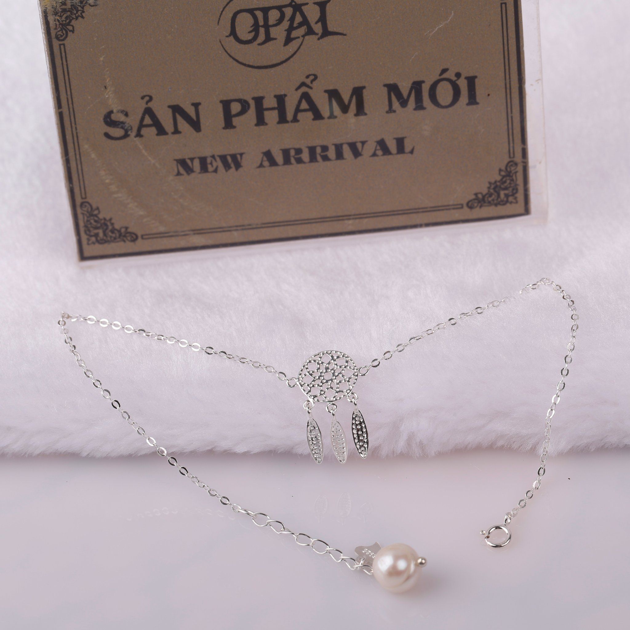 N50 - Lắc tay Bạc đính Ngọc trai thương hiệu Opal