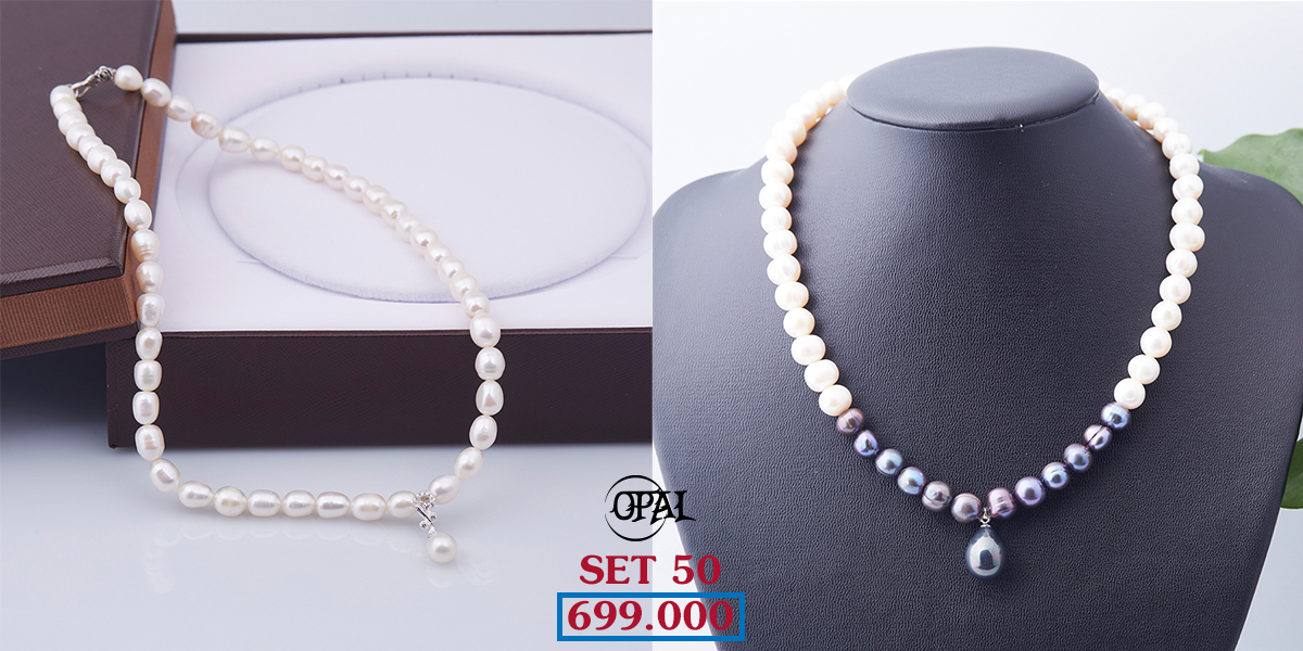 SET 50-Bộ trang sức ngọc trai và bạc Opal