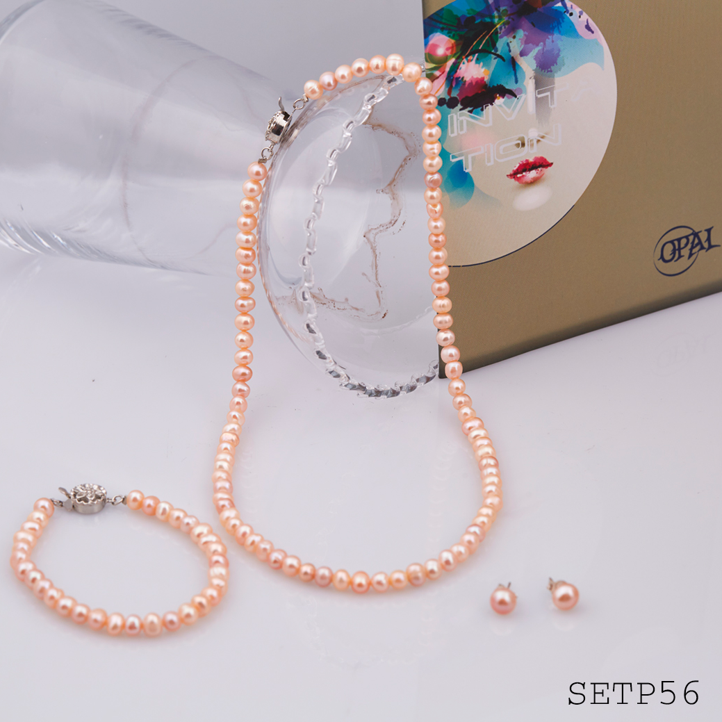 SETP56- Bộ trang sức ngọc trai tự nhiên OPAL